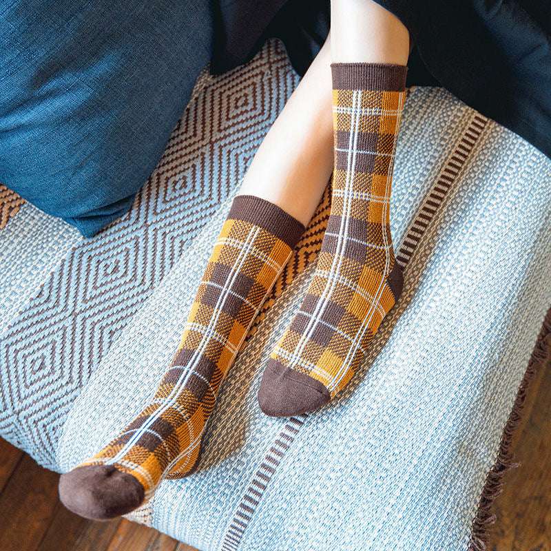 British Checkered Socks, Long Tube Pile Stockings, Retro Tube Socks - available at Sparq Mart