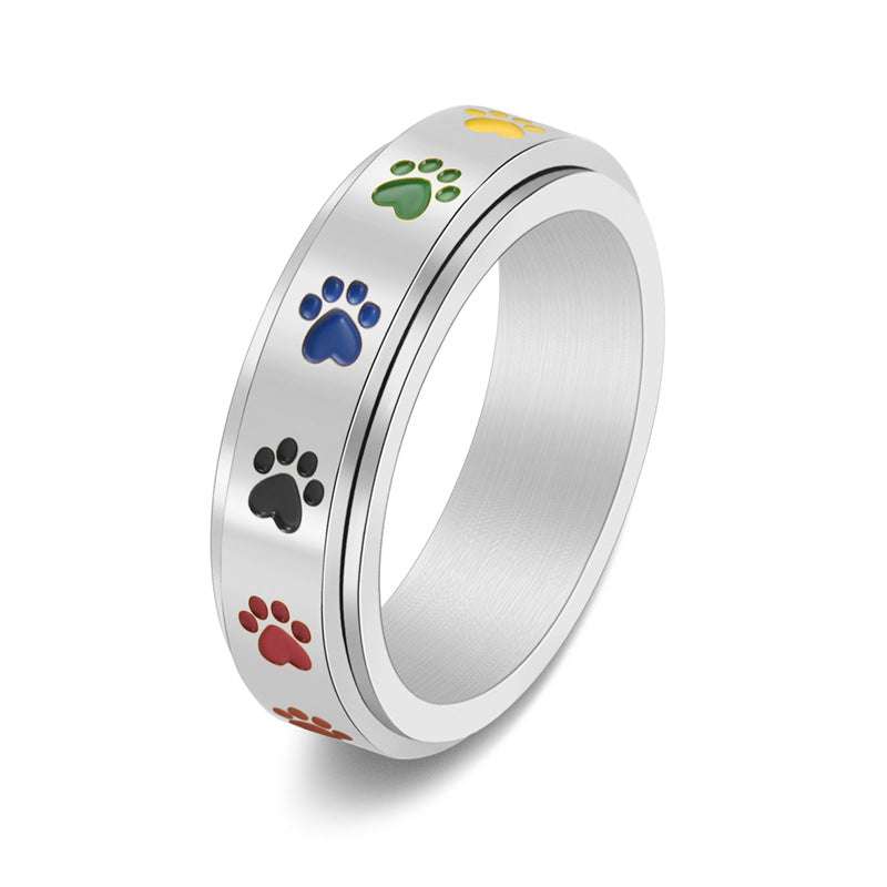 autopostr_pinterest_64088, Rainbow Stainless Ring, Stainless Rotatable Ring, Women's Rotatable Ring - available at Sparq Mart