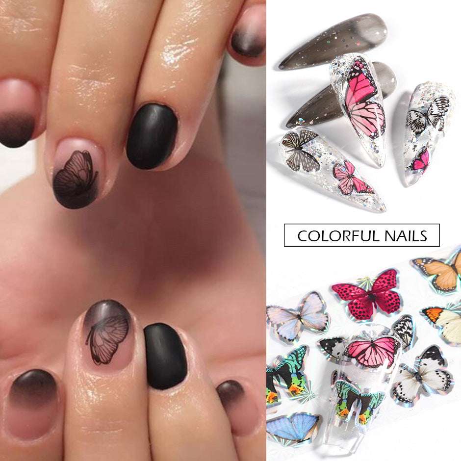 Colorful Nail Decorations, Laser Transfer Stickers, Nail Art Stickers - available at Sparq Mart