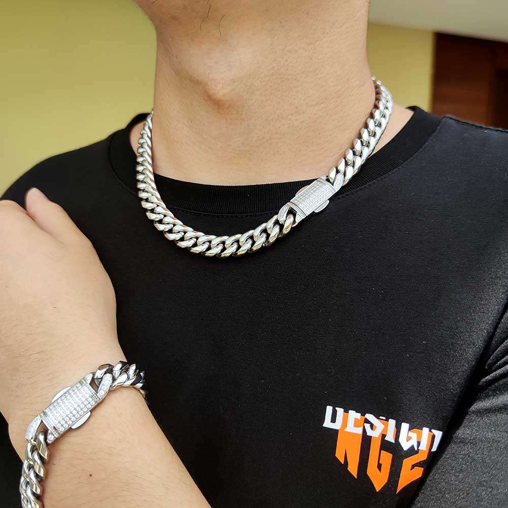hip hop jewelry, stainless steel necklace bracelet, wholesale accessories - available at Sparq Mart