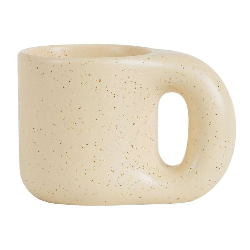 large beige mugs, Nordic ceramic mugs, simple mug set - available at Sparq Mart