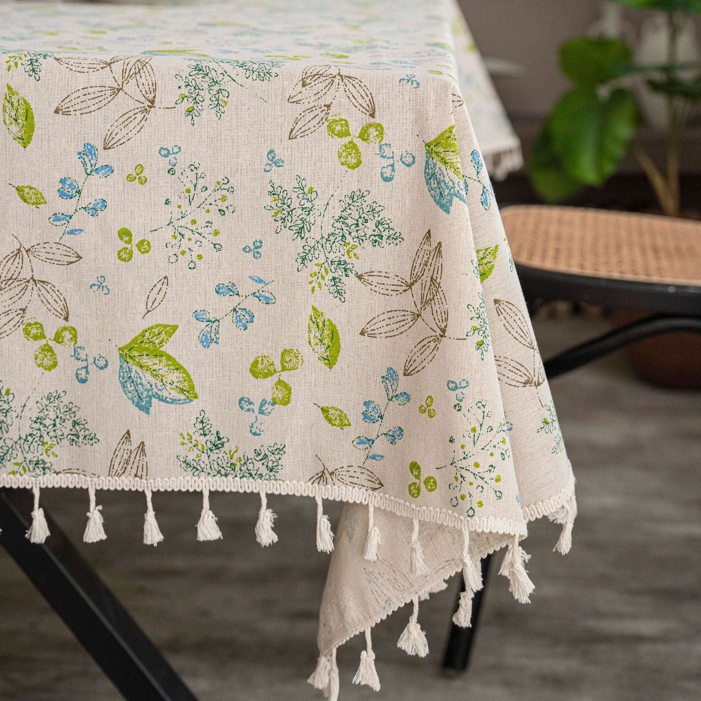 Cotton Linen Tassel Tablecloth, Small Fresh Tablecloth, Sparq Mart - available at Sparq Mart