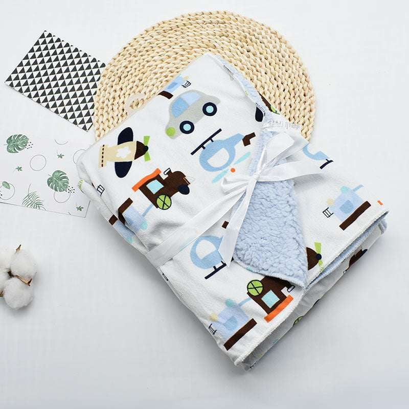 Soft Baby Blanket Newborn Winter Blanket Plush Printed Blanket - available at Sparq Mart