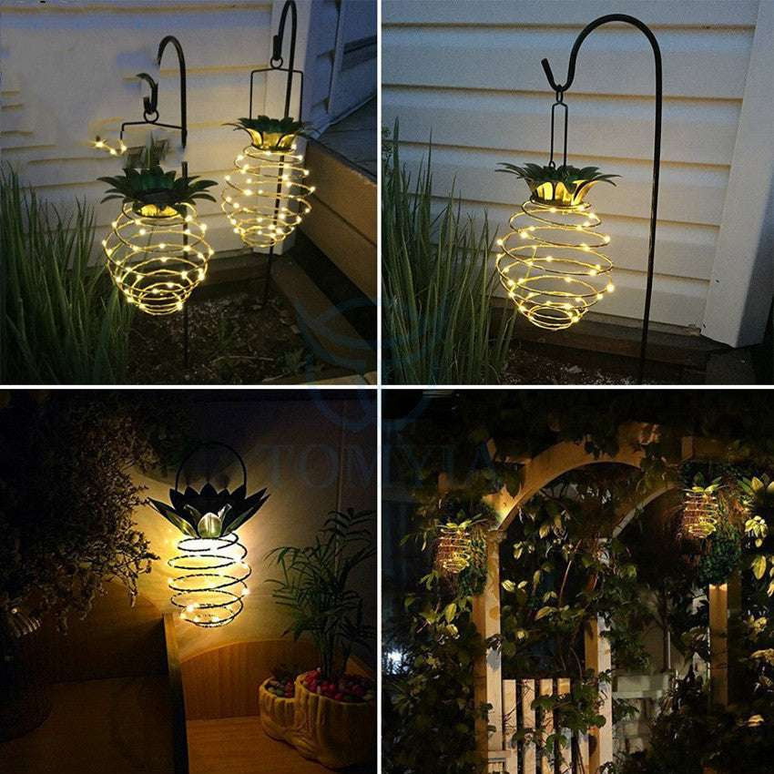 Garden Fairy Lights, Outdoor Solar Decor, Solar Pineapple Lights - available at Sparq Mart