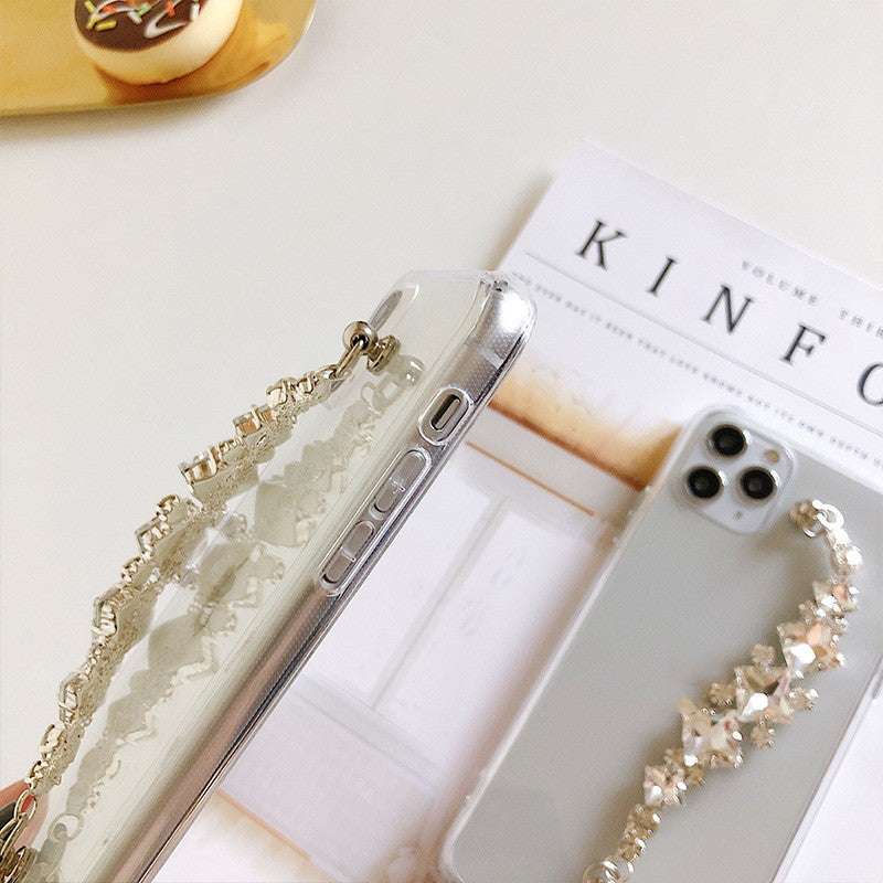 1. Transparent rhinestone phone case, 2. Trendy bracelet case, 3. Wholesale phone accessories - available at Sparq Mart