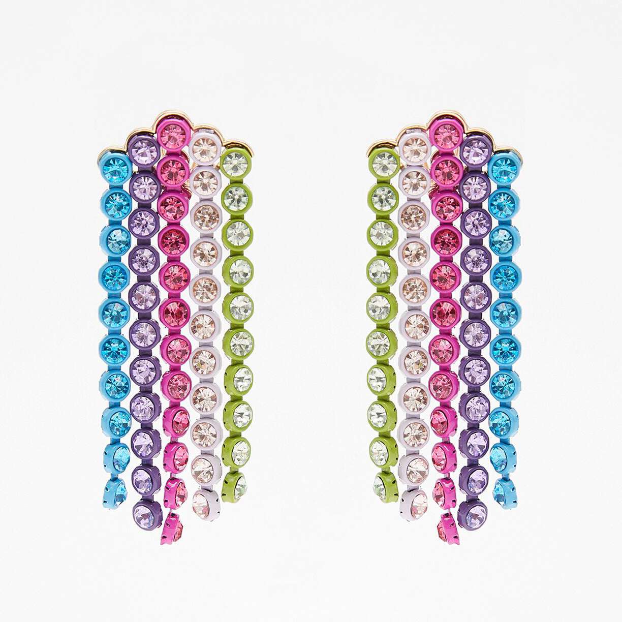 Exaggerated Earrings, Long Rhinestone Earrings, Statement Rhinestone Earrings - available at Sparq Mart