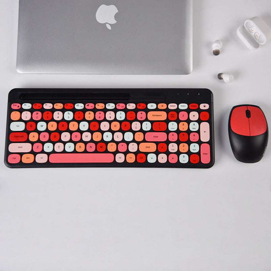 Colorful wireless keyboard, Office wireless mouse, Wireless USB set - available at Sparq Mart