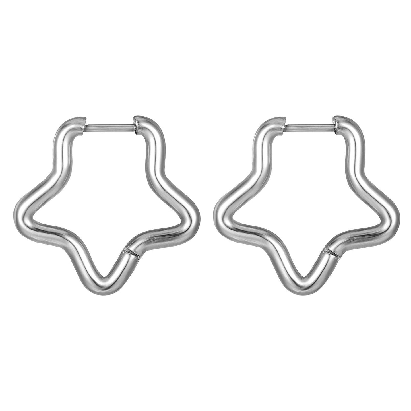 Non-Piercing Ear Clip, Pentagram Ear Accessory, Unisex Steel Earring - available at Sparq Mart