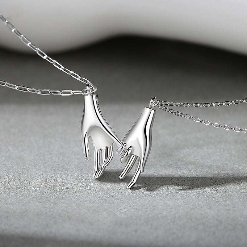 Romantic Necklace Gift, Silver Love Necklace, Sterling Couple Pendant - available at Sparq Mart