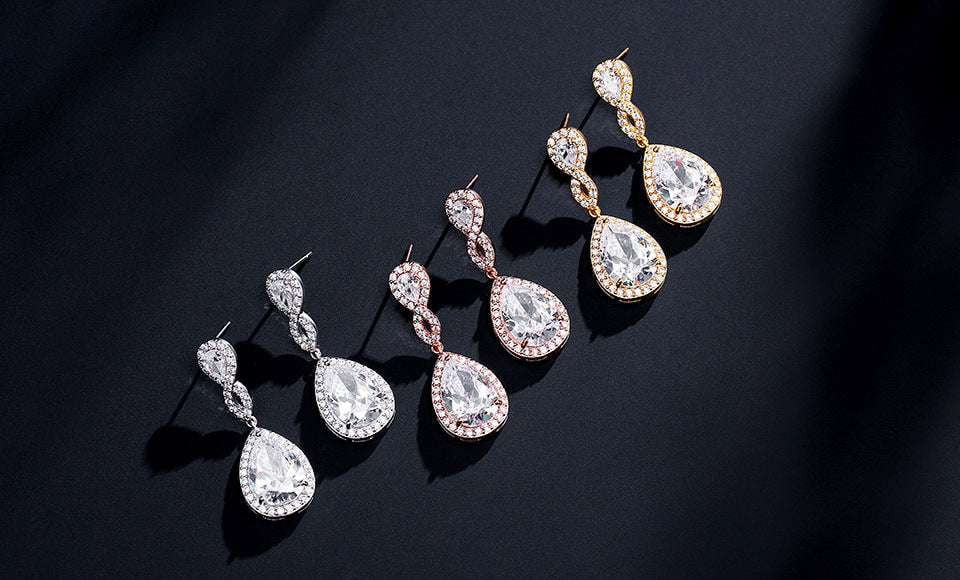 AAA zircon jewelry, Bridal banquet earrings, Sparq Mart - available at Sparq Mart