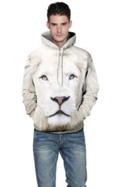 3D lion hoodie, casual oversized sweater, winter streetwear hoodie - available at Sparq Mart