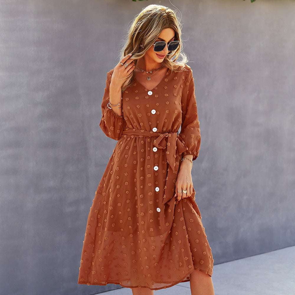 autumn midi dresses, seasonal fashion dresses, women's casual frocks - available at Sparq Mart