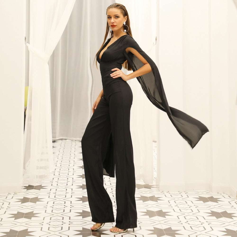 Chiffon Wide Leg, Halter Jumpsuit Outfit, High Waist Jumpsuit - available at Sparq Mart