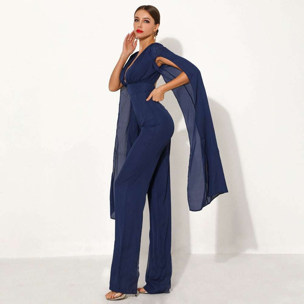 Chiffon Wide Leg, Halter Jumpsuit Outfit, High Waist Jumpsuit - available at Sparq Mart