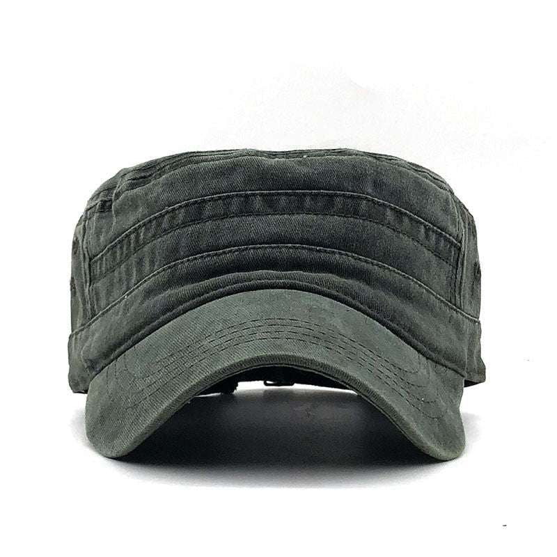 cotton fashion hat, men's military cap, stylish flat cap - available at Sparq Mart