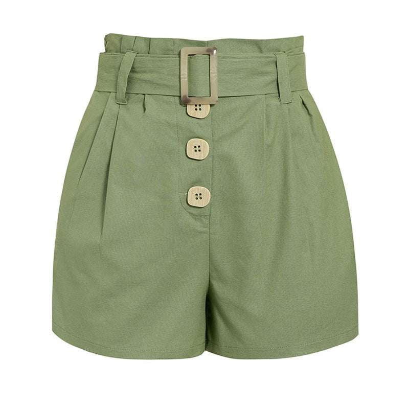 Casual Straight Shorts, Stylish Cotton Shorts, Wild High Waist Shorts - available at Sparq Mart