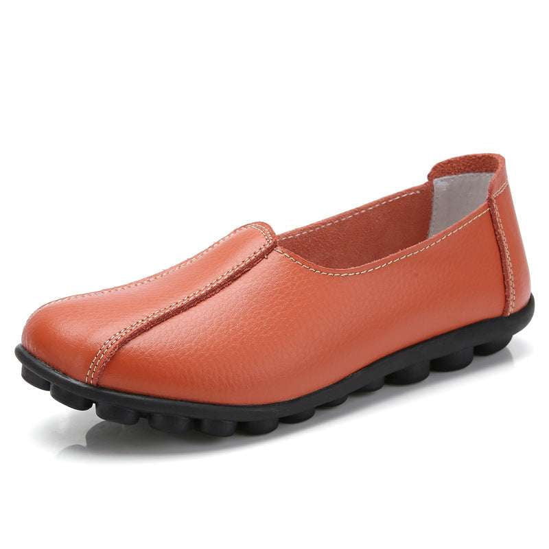 Casual Shoes, Stylish Cowhide Peas Shoes, Women's Large Size - available at Sparq Mart