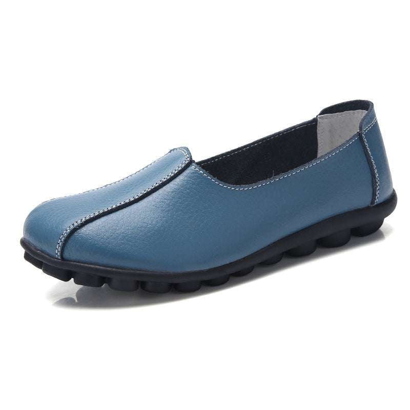 Casual Shoes, Stylish Cowhide Peas Shoes, Women's Large Size - available at Sparq Mart