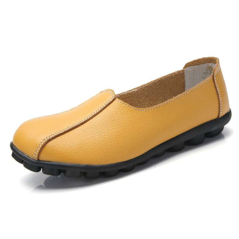 Casual Shoes, Stylish Cowhide Peas Shoes, Women's Large Size - available at Sparq Mart