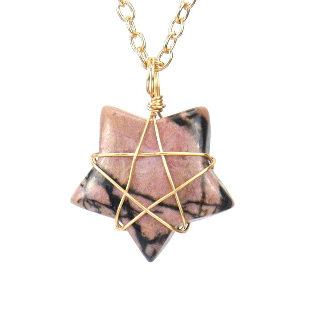 Crystal Pendant Jewelry, Elegant Agate Necklace, Natural Stone Neckwear - available at Sparq Mart