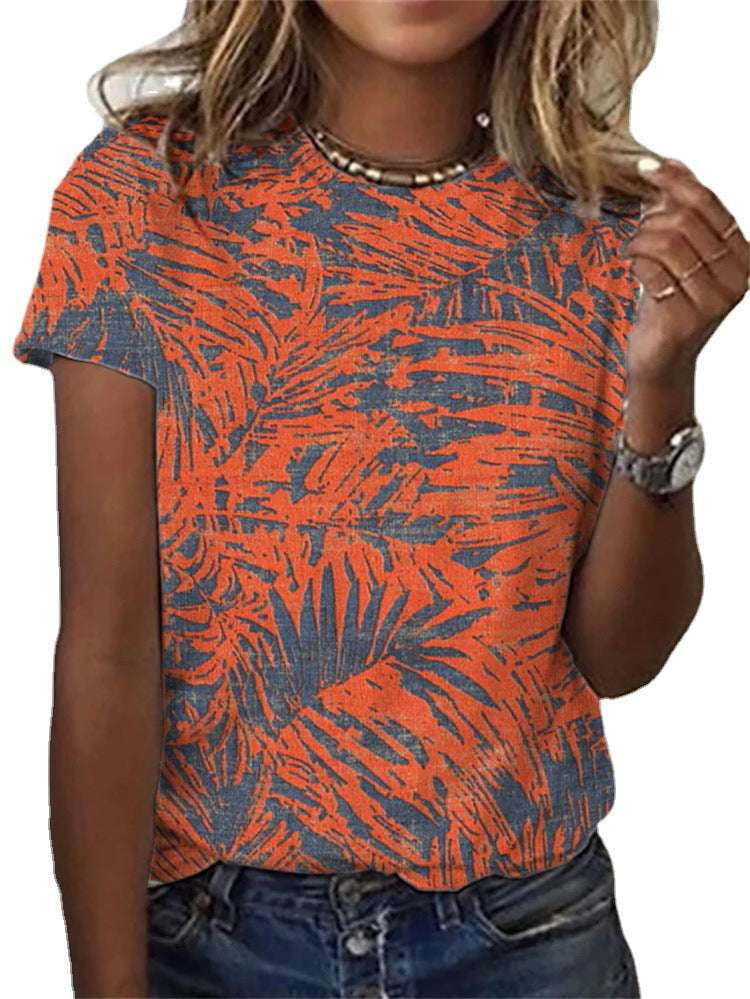 digital print tee, loose fit top, women's casual t-shirt - available at Sparq Mart