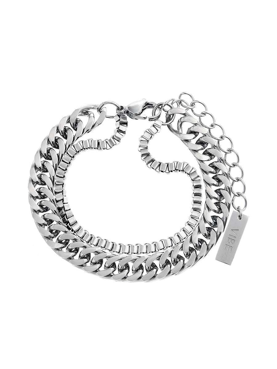 fashionable double cuban bracelet, statement double layer cuban bracelet, trendy hip hop jewelry - available at Sparq Mart