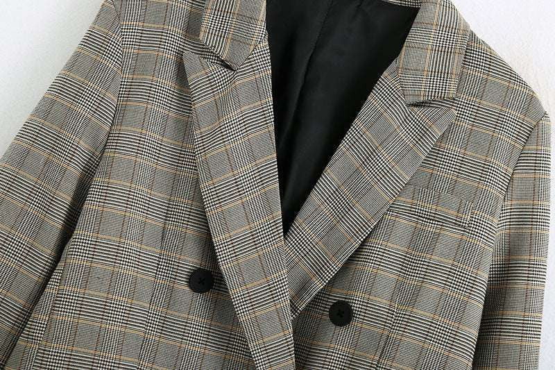 European and American Style, Stylish Plaid Suit Coat, Women's Autumn Trend - available at Sparq Mart