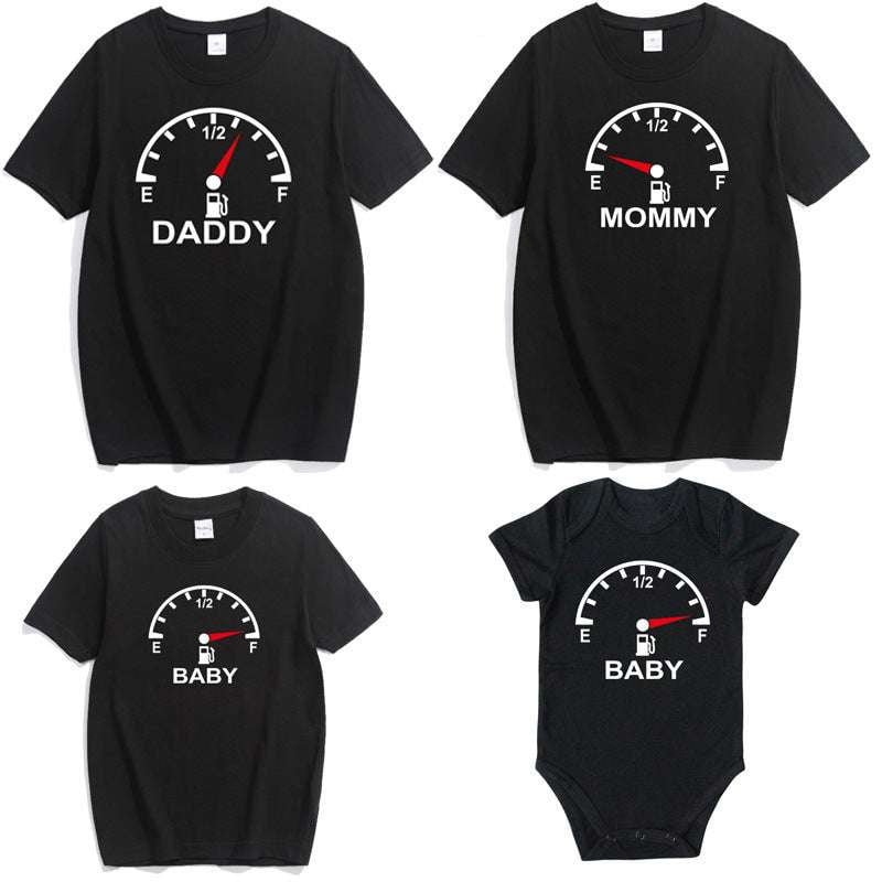 Casual Letter Print, Family Matching Tees, Mommy Daddy Baby - available at Sparq Mart