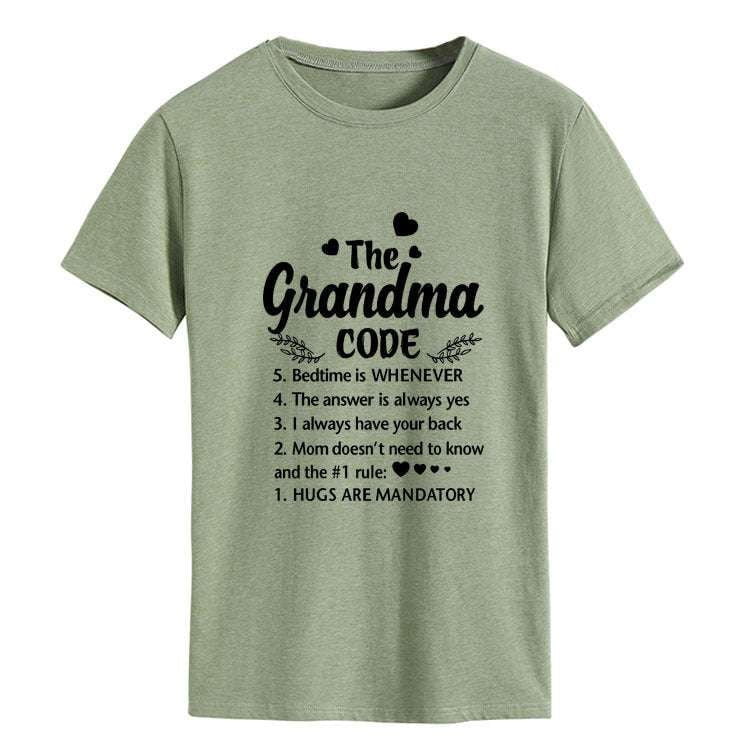 Grandma Code shirts, letter print shirts, round neck shirts - available at Sparq Mart