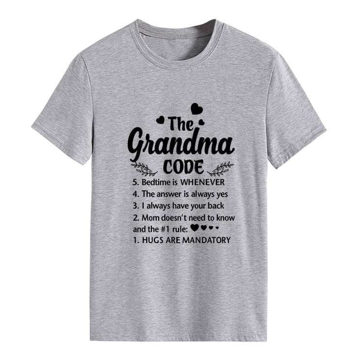 Grandma Code shirts, letter print shirts, round neck shirts - available at Sparq Mart