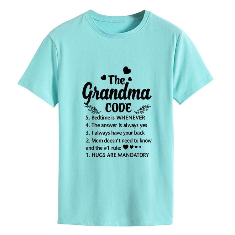 Grandma Code shirts, letter print shirts, round neck shirts - available at Sparq Mart