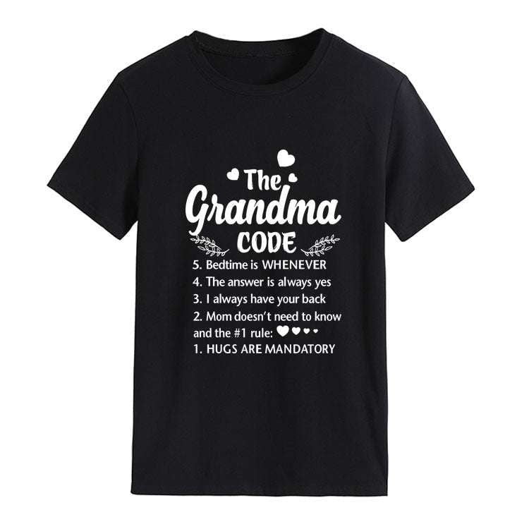 Grandma Code shirts, letter print shirts, round neck shirts - available at Sparq Mart