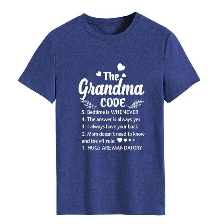 Grandma Code shirts, letter print shirts, round neck shirts - available at Sparq Mart