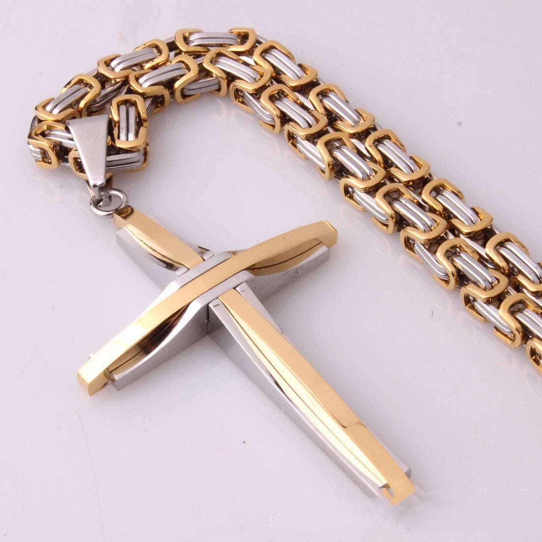 5mm Chain Necklace, Handmade Cross Pendant, Stylish Pendant Necklace - available at Sparq Mart