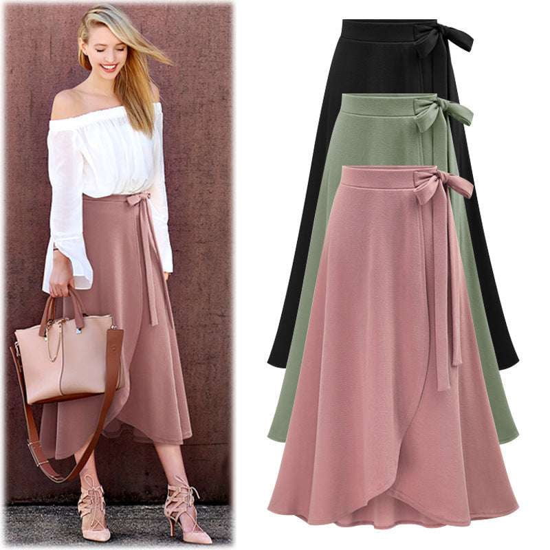 Lace-Up Skirt Fashion, Polyester Midi Skirt, Women's Midi Skirt - available at Sparq Mart