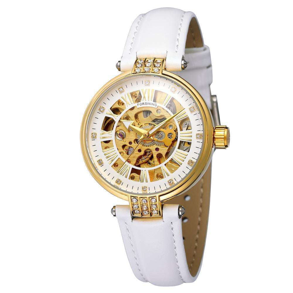 Fashion Mechanical Watch, Ladies Casual Timepiece, Waterproof Leather Watch - available at Sparq Mart