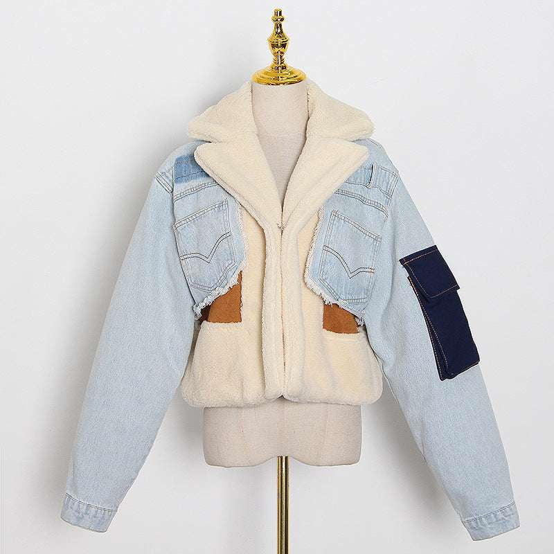 Denim Jacket for Sale, High-Quality Wool Outerwear, Stylish Lamb Wool Jacket - available at Sparq Mart