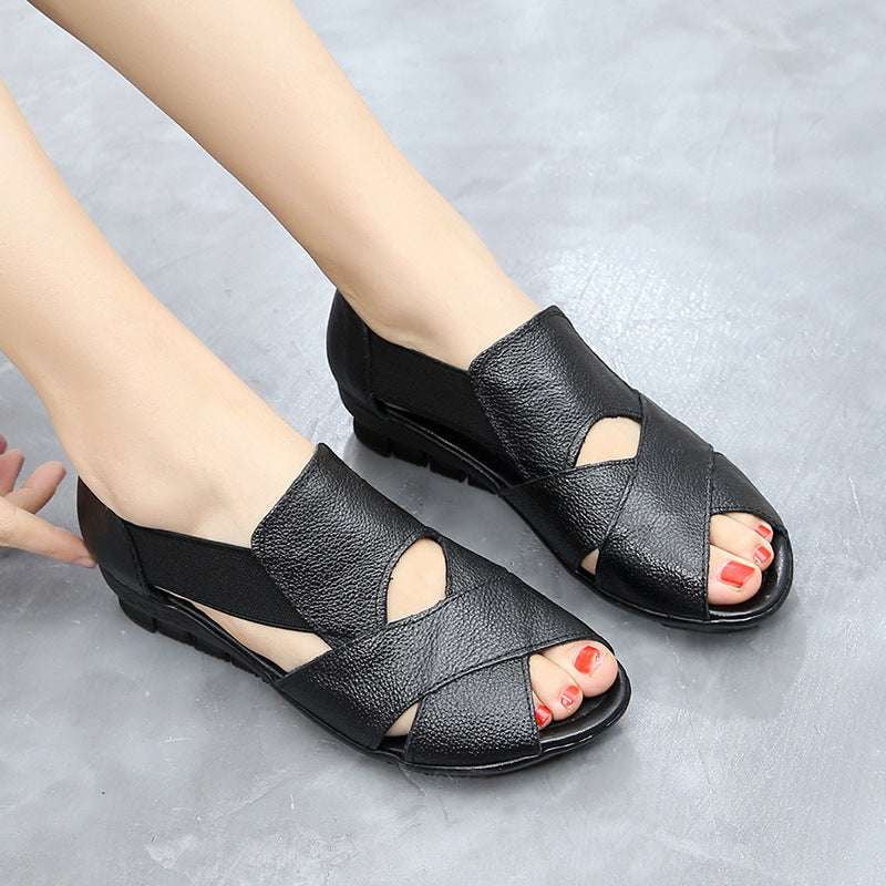 Comfortable Stylish Sandals, Durable Leather Sandals, Women's Casual Footwear - available at Sparq Mart