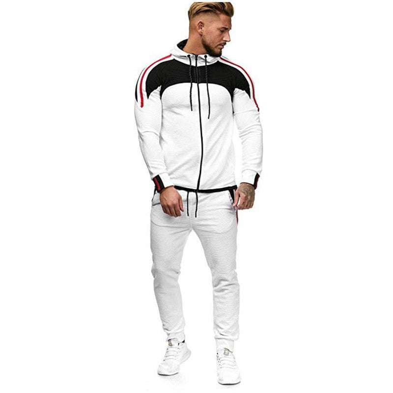 Breathable Workout Gear, Casual Sportswear Set, Men's Cotton Tracksuit - available at Sparq Mart