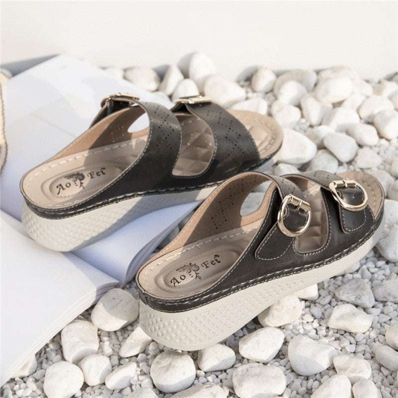 Comfort Women's Sandals, Metal Buckle Sandals, Sports Style Sandals - available at Sparq Mart