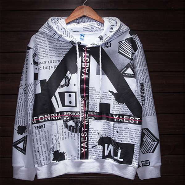 Newspaper Print Sweater, Trendy Print Sweater, Unique Graphic Sweater - available at Sparq Mart