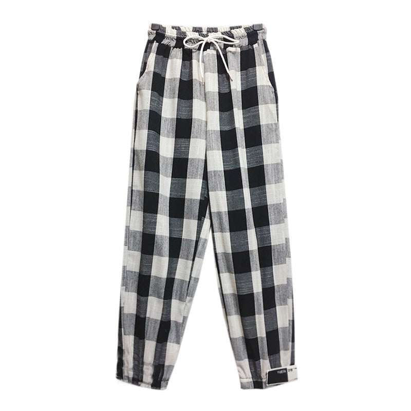 Fashionable checkered bottoms, Trendy plaid trousers, Versatile plaid pants - available at Sparq Mart