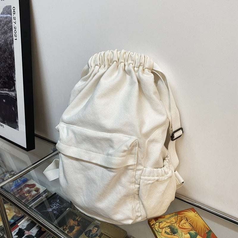 Canvas Backpack Trend, Pleated Shoulder Bag, Street Style Backpack - available at Sparq Mart