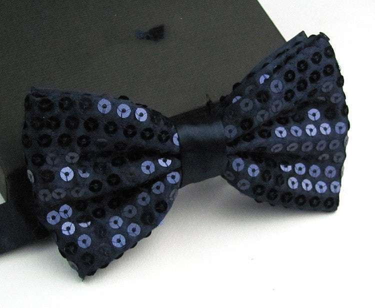 Double Layer Bow Ties, Solid Color Bow Ties, Stylish Sequin Bow Ties - available at Sparq Mart