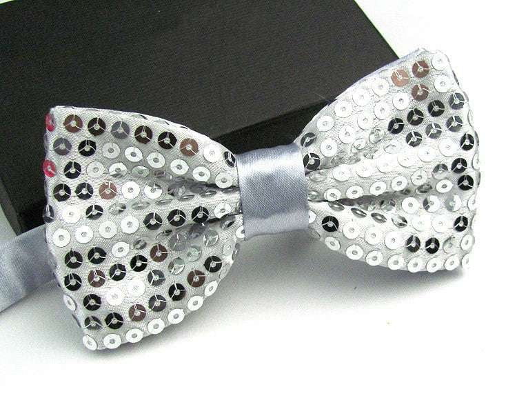 Double Layer Bow Ties, Solid Color Bow Ties, Stylish Sequin Bow Ties - available at Sparq Mart