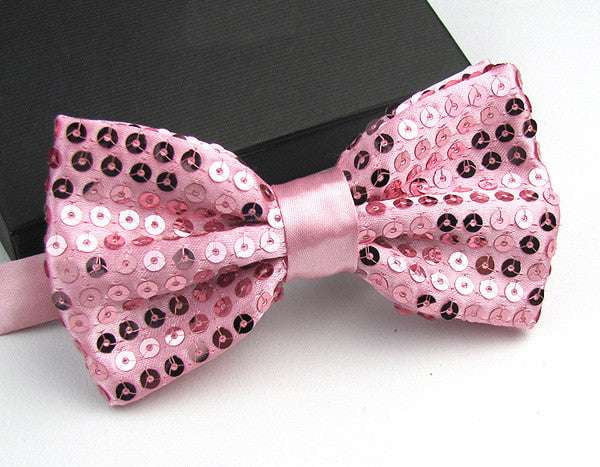 Double Layer Bow Ties, Solid Color Bow Ties, Stylish Sequin Bow Ties - available at Sparq Mart