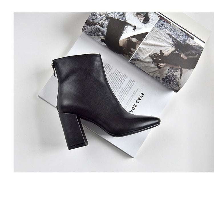 barefoot ankle boots, square toe boots, thick heel boots - available at Sparq Mart