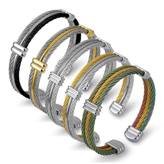 Braided Hemp Bracelet, Rope Bracelet Men, Steel Wire Bracelet - available at Sparq Mart