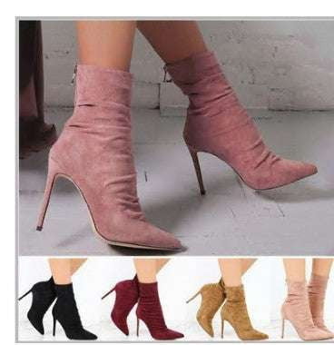 autumn high heels, suede heel boots, winter boot fashion - available at Sparq Mart