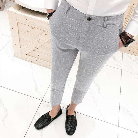 Men's Fashionable Pants, Slim-Fit Smart Trousers, Summer Cotton Trousers - available at Sparq Mart